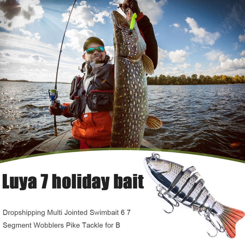 10cm Luminous Fishing Lures Multi Jointed 7 Segment Hard Bait Wobbler Swimbai