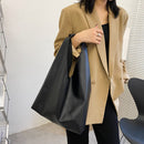 Fashion Large Capacity Top-handle Bag Women Portable Leather Solid Totes Satchel