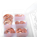 80pcs Assorted Copper Washer Set Flat Ring Seal Assortment Kit with Box Newly