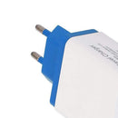 4 USB Wall Charger Phone Fast Charging Charger EU Plug Adapter (Dark Blue)