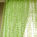 Pastoral Style Willow Floral Window Curtain Living Room Decor(Green)