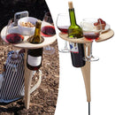 Foldable Outdoor Beach Wine Table, Mini Wooden Picnic Desk for Sand and Grass