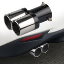 Dual Outlet Car Exhaust Tip Stainless Steel Auto Muffler Silencer Black+Sil