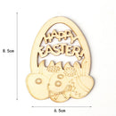10pcs Wooden Easter Egg Pieces with Hemp String DIY Cutout Craft Ornaments