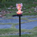 2*Solar Flower Fairy Light Outdoor Pixie Lawn Stake Lamp Garden Decor(Pink)