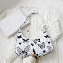Fashion Women Animal Pattern Print Underarm Bag Hobos Handbags (Butterfly)