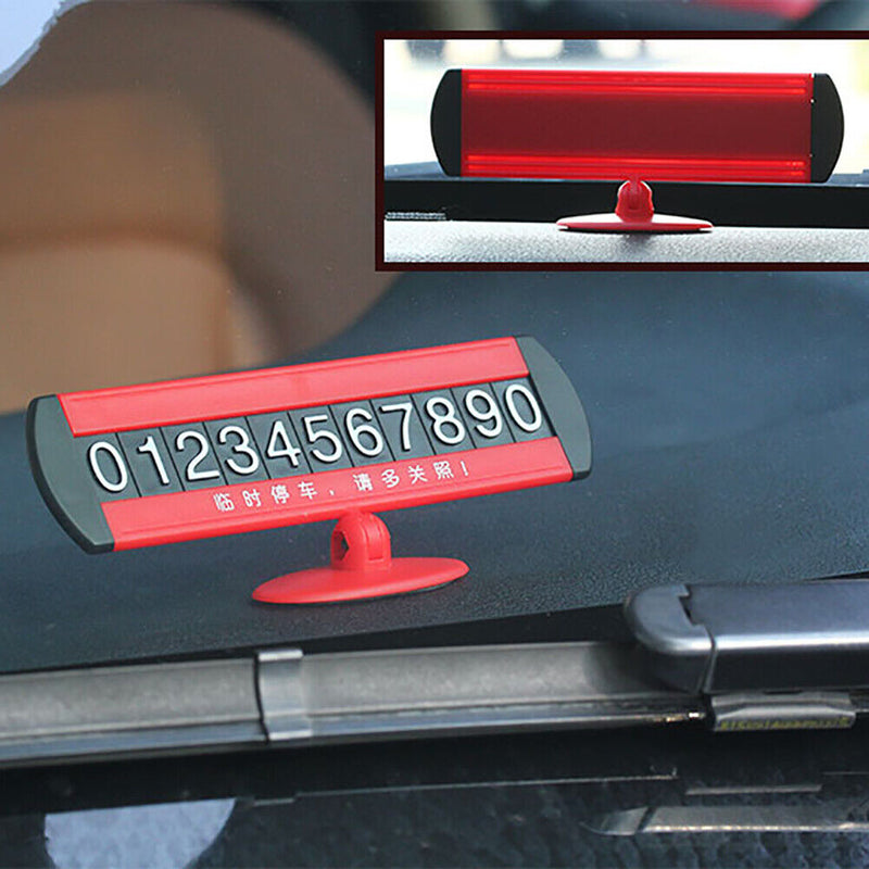 Temporary Luminous Car Parking Card Number Stickers Sucker Plate (Red)-235188.03