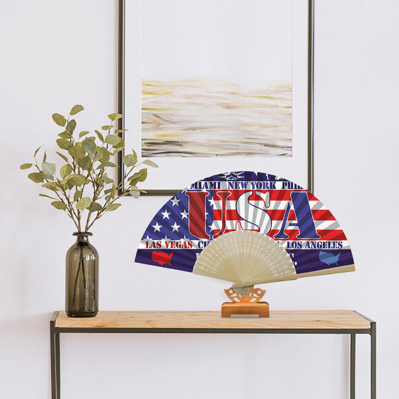 Independence Day Flag Oil Paint Folding Fan By Numbers DIY Home Decoration Gi