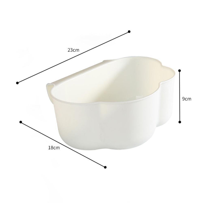 Hanging Storage Basket Organizer Trash Can Shelf Home Kitchen Tool (White)