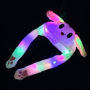 Rabbit Women Hat Beanie Plush LED Glowing Light Moving Bunny Earflaps Warm Caps