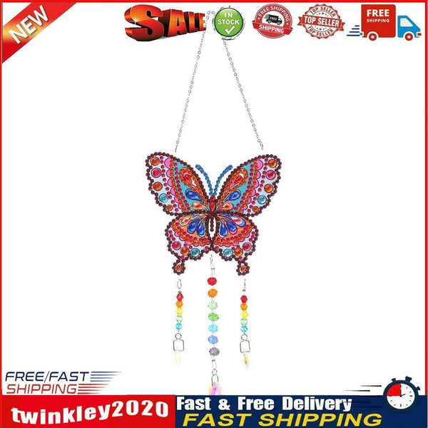 DIY Diamond Painting Light Catcher Hanging Crystal Wind Chime (Butterfly) Newly