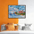 Scenery Cross Stitch Embroidery 14CT Stamped DIY Landscape Canvas Needlework