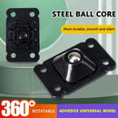 4pcs Stainless Steel Self-Adhesive Universal Pulley Caster Pulleys (Black)