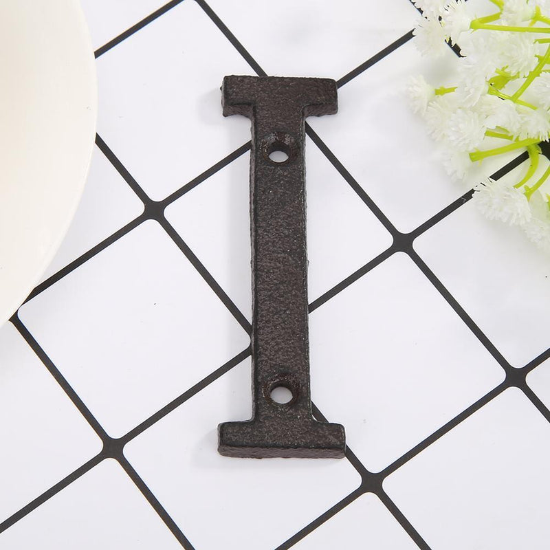 Metal Letters Cast Iron House Sign Doorplate DIY Cafe Wall Decoration (I) Newly