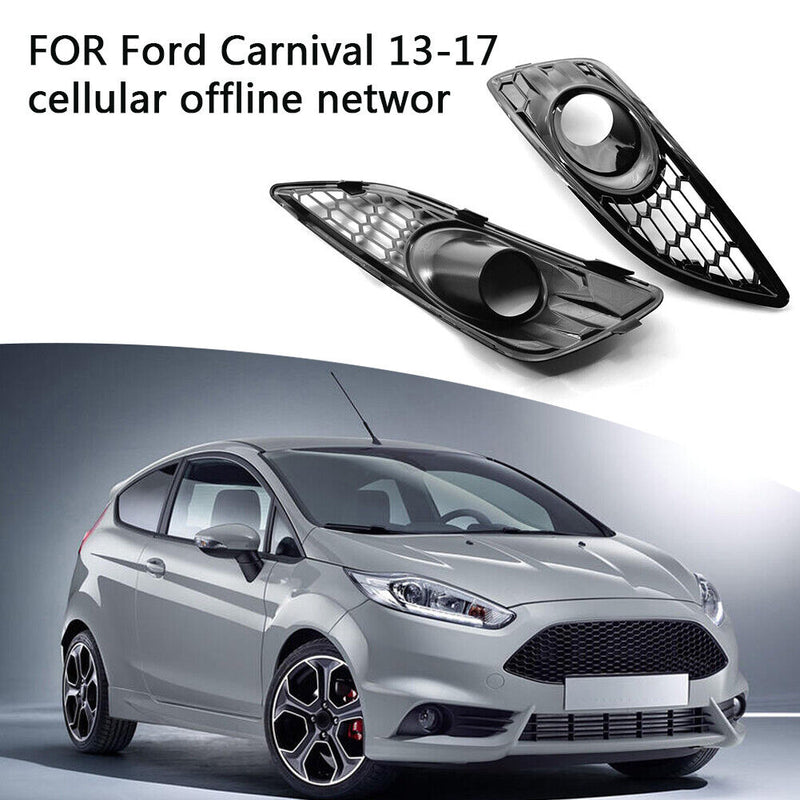 1 Pair Hollow Front Bumper Fog Lamp Lower Grill Cover for Ford Fiesta 2013-2017
