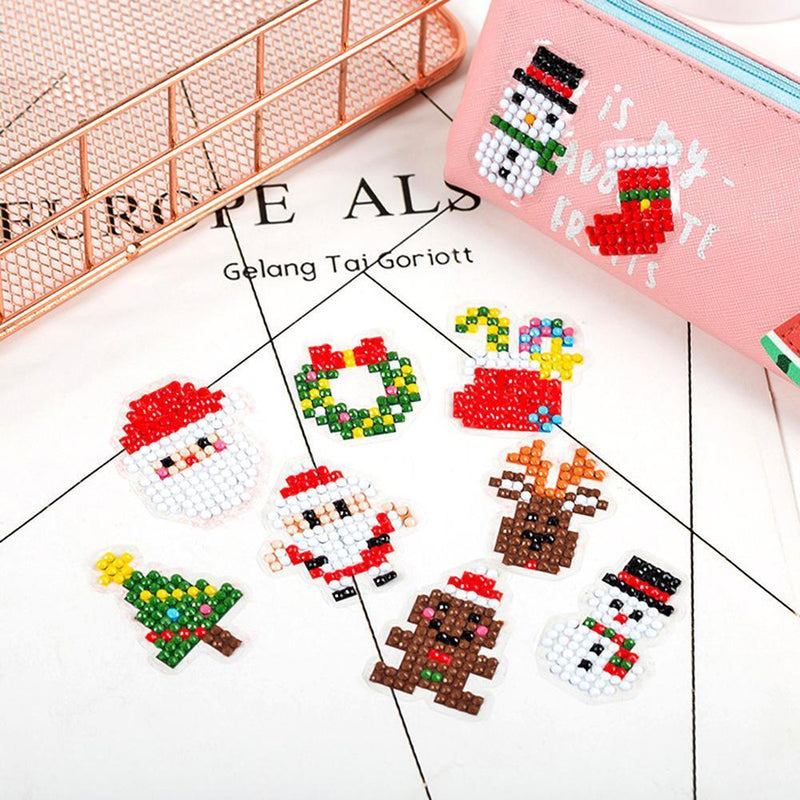 DIY Full Drill Diamond Painting Cross Stitch Kit Children Round Diamond Stickers