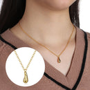 Wedding Necklace Women Ring Tear Drop Bracelet Open Bangle Earrings Jewelry Set