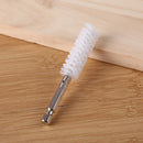 2pcs Pipe Dredge Hex Shank Brush Kit with Drill Extension Rod (White Nylon)