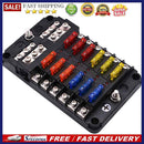 YJ-FB015 Terminal Block Holder 12 Ways Blade Fuse Box Kit w/ LED Indicator Li