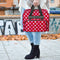 Sewing Machine Handbag Crochet Kits Print Travel Carrying Case (Red) Newly