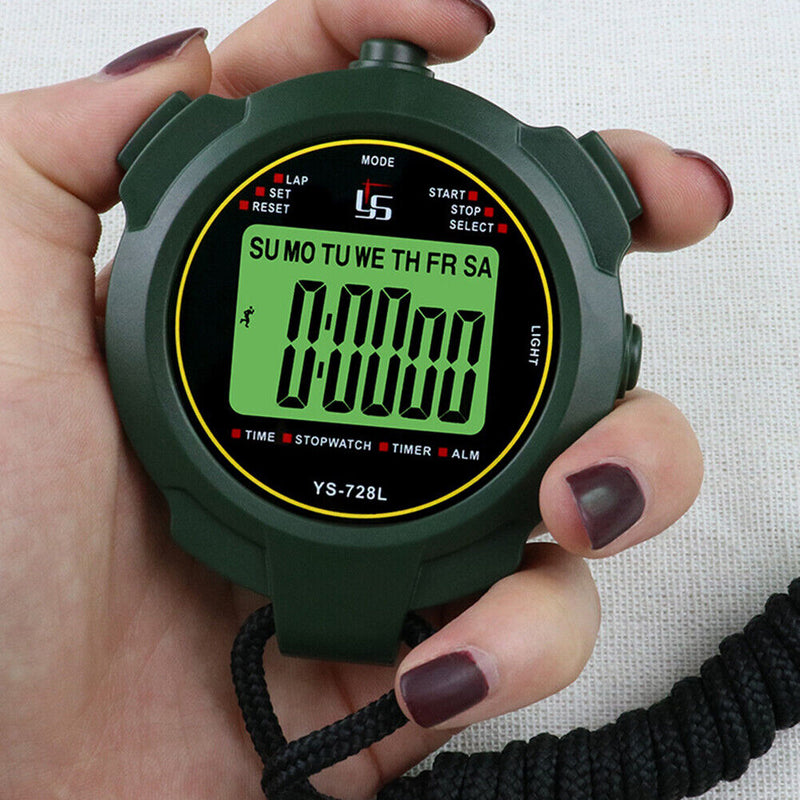Digital Stopwatch Handheld Training Timer Sports Running Chronograph Watch Newly