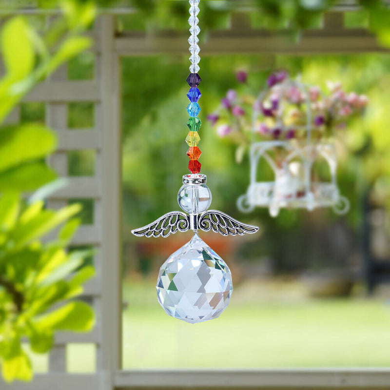 Crystal Suncatcher Angel Beads Hanging Pendant Home Garden Car Decoration Gifts