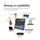 Mixer Sound Mixing Console USB Soundcard DJ Audio 48V Power (6 Channel US)