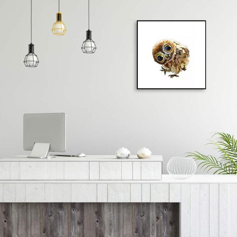 DIY Paint By Number Kit Frameless Lovely Owl Animal Handpainted Canvas for Decor