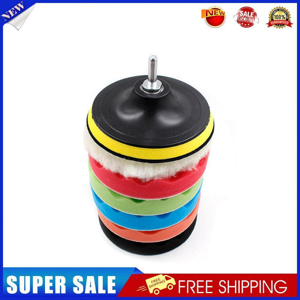 8pcs Car Polishing Disc Waxing Sponge Car Polisher Drill Adapter (5 inch)