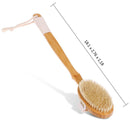 Boar Bristle Shower Bath Body Brush with Detachable Wooden Hand Grip Handle