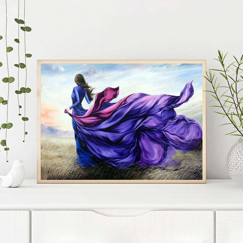 Girl Oil Paint By Numbers Kit DIY Acrylic Painting on Canvas Wall Art Picture