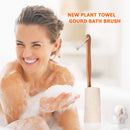 Towel Gourd Bath Brush Wooden Handle Exfoliator Brush Shower Back Brushes Newly