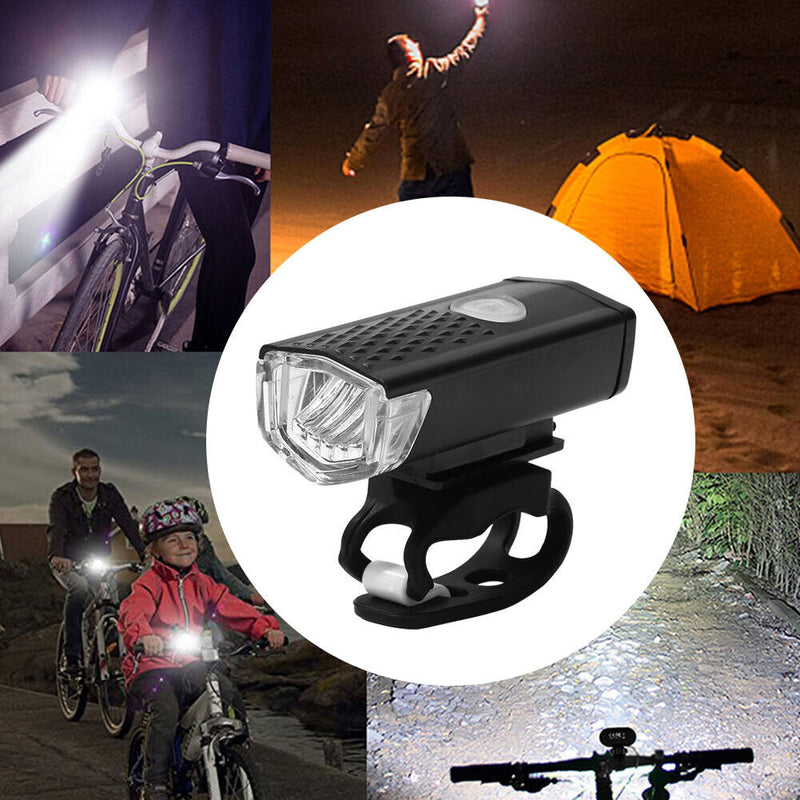USB Rechargeable Bike Front Rear Lights Set Waterproof Night Ridding Lamp Newly