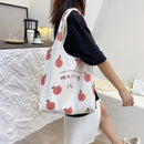 Fashion Women Peach Print Canvas Shoulder Shopping Bag Tote Handbags (A)