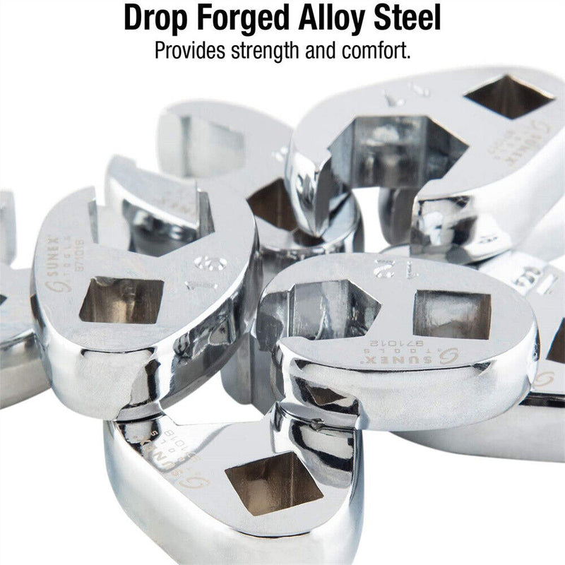 Crow Foot Crowsfeet Wrench Spanner Set 3/8 Drive 10mm - 22mm on Storage Rail