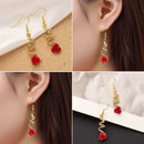 Style Diamond-Studded Pendants Rose Dangle Earrings Drop Earrings Women Jewelry