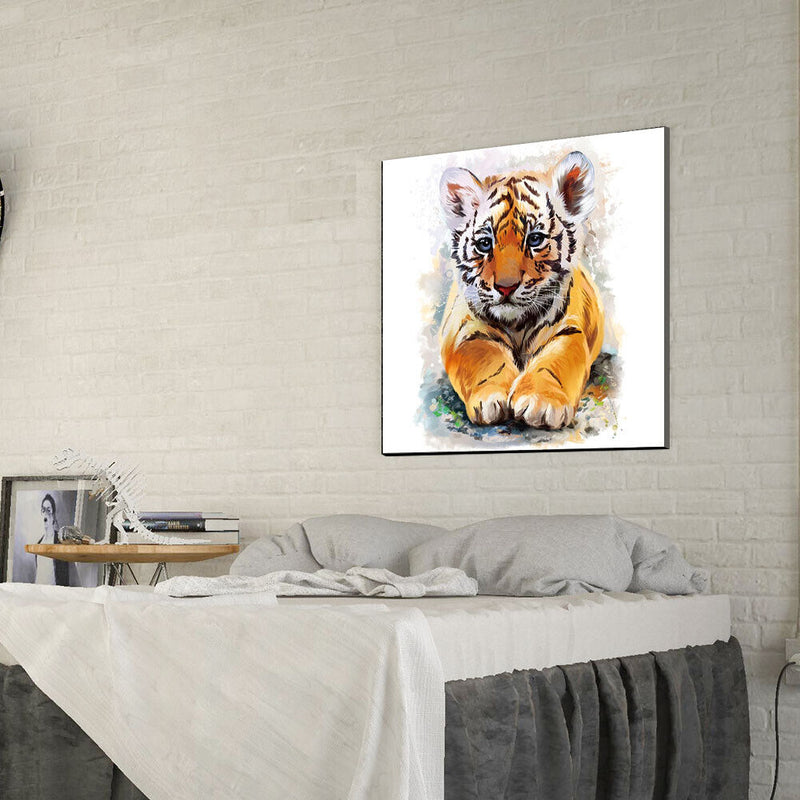 5D Full Round Drill Diamond Painting DIY Little Tiger Rhinestone Mosaic Picture