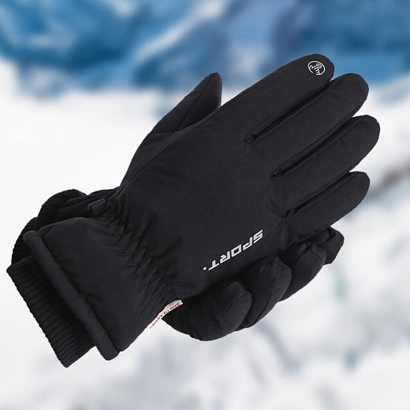 Windproof Ski Gloves Waterproof Anti-Skid Motorcycle Cycling Gloves (Black)