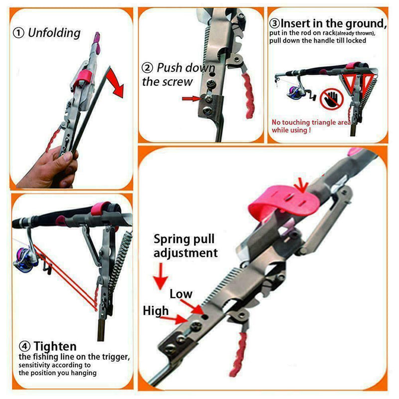 Fishing Automatic Bracket Fishing Rod Pole Stand Holder Hook Tip-Up J0O6 W1B5