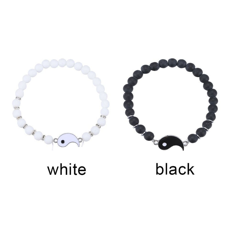 Yin Yang Paired Fashion Jewelry Couple Bracelets Beaded Tai Chi Best Friends