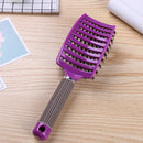 Scalp Massage Bristle Hair Comb Curly Straight Anti Static Hairbrush(Purple