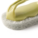 Wall Glass Cleaning Sponge Brush w/ Handle BBQ Bathtub Cleaner Tool (Green)