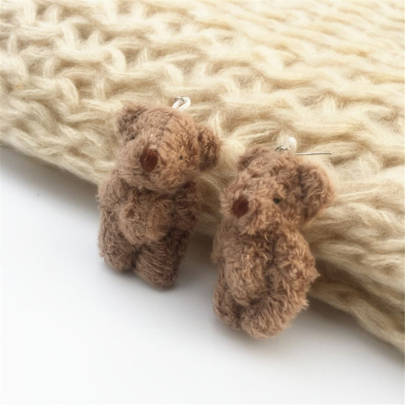 Drop Ear Stud Stud Earrings Dangle Cartoon Bear Panda Ear Clip Animal Earrings