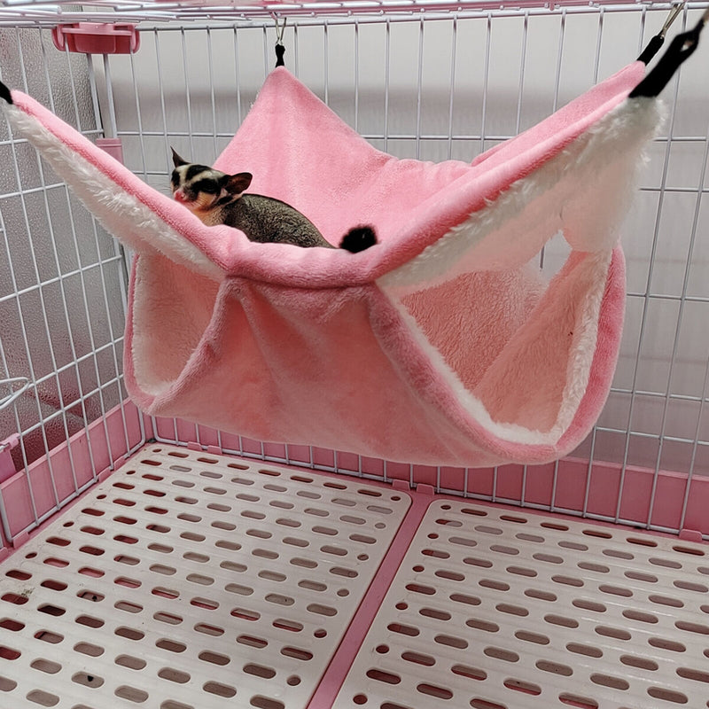 Small Animal Hammocks Warm Plush Ferret Bed Hamsters Sugar Gliders Cage
