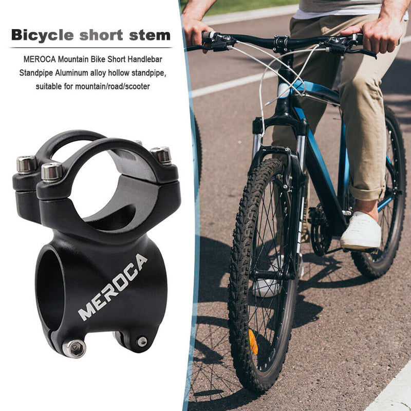 MEROCA MTB Bike Stem 31.8x35mm Handlebar Aluminum Riser Fixed Parts (Black)