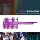Tail Hair Dyeing Coloring Highlighting Comb Fish Bone Hair Brushes (Purple)