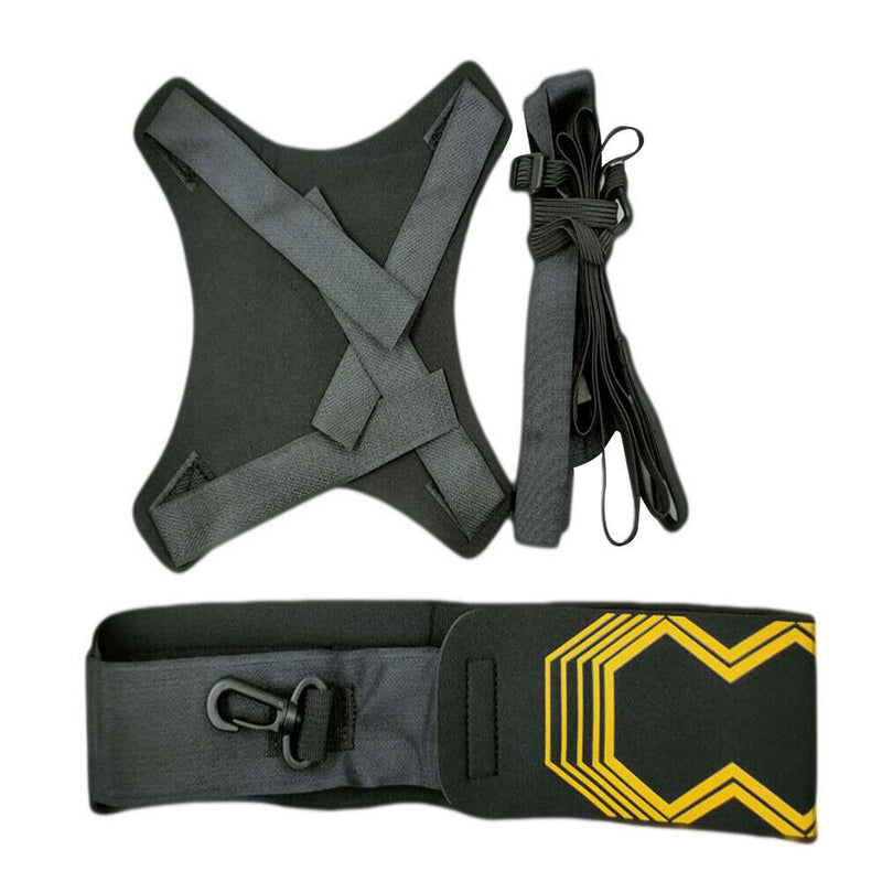 Soccer Ball Training Practice Auxiliary Football Kick Trainer Belt (Yellow)