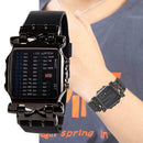 Led Binary Digital Watch Mens Fashion Casual Sport Watches Black Wrist A0R2