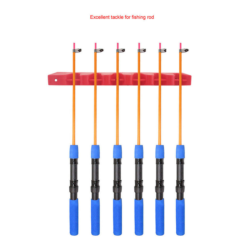 6 Holes Fishing Rod Storage Rack Wall Mounted Fishing Pole Display Stand Holder