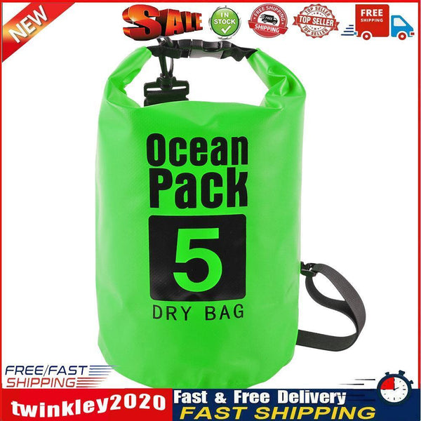 Waterproof Dry Bag Pack Sack Swimming Kayaking River Trekking (5L Green) Newly